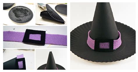 Homemade paper plate witch hat